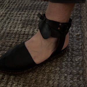 Free People Black Leather Flats